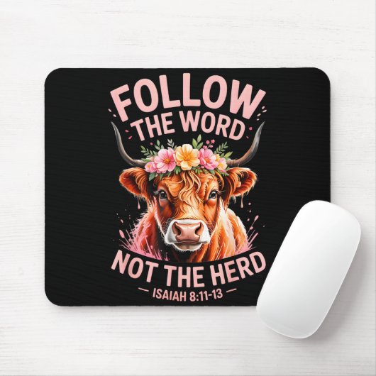 Highland Cow Christian Mousepad (Mit Mouse)