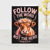 Highland Cow Christlich Karte (Gelbe Blume)
