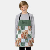 Highland Cow Christmas Crew Personalized Kids Schürze (Getragen)
