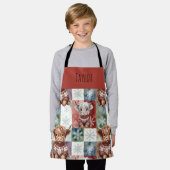 Highland Cow Christmas Cute Personalized Kids Schürze (Getragen)