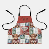 Highland Cow Christmas Cute Personalized Kids Schürze (Vorderseite)