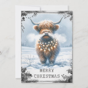 Highland Cow Christmas Feiertagskarte