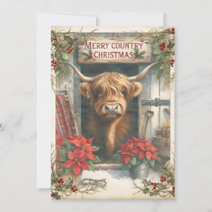 Highland Cow Christmas Feiertagskarte