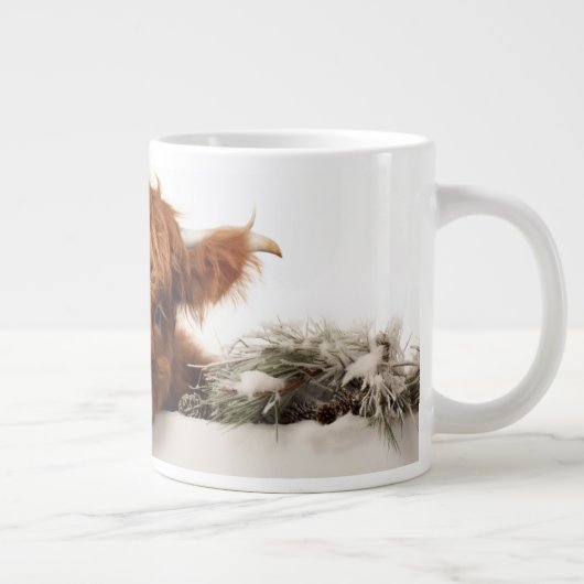 Highland Cow Christmas Jumbo-Tasse (Rechts)