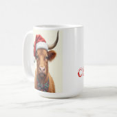 Highland Cow Christmas Kaffeetasse (Vorderseite Links)