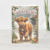 Highland Cow Christmas Karte (Vorderseite)