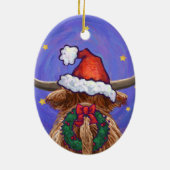 Highland Cow Christmas Keramik Ornament (Hinten)