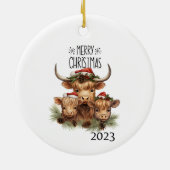 Highland Cow Christmas Keramik Ornament (Hinten)