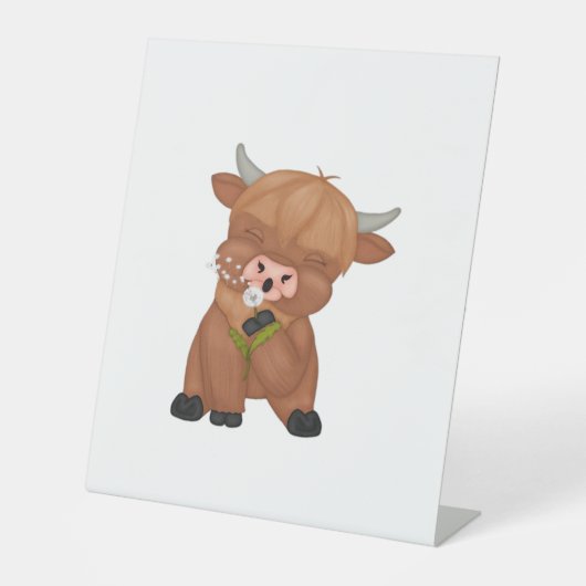 Highland Cow Christmas Merry and Bright, Schottlan Sockelschild (Vorderseite)