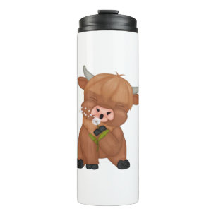 Highland Cow Christmas Merry and Bright, Schottlan Thermosbecher
