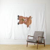 Highland Cow Christmas Merry and Bright, Schottlan Wandteppich (Beispiel (Horizontal))