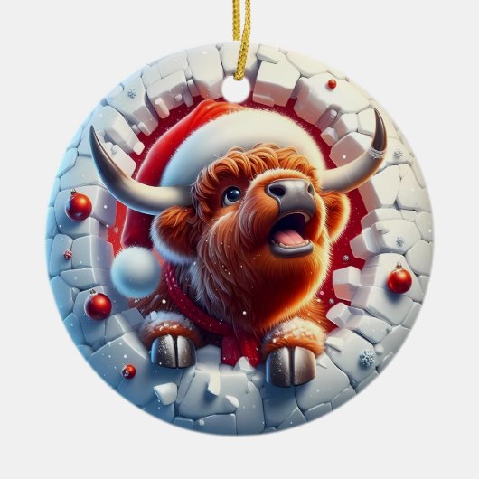 Highland Cow Christmas Ornament (Vorne)