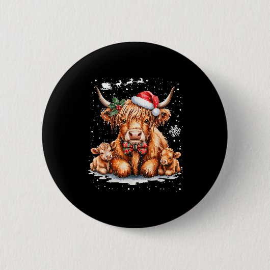 Highland Cow Christmas Outfit Idea Women Xmas High Button (Vorderseite)