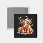 Highland Cow Christmas Outfit Idea Women Xmas High Magnet (Vorderseite/Rückseite)