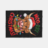 Highland Cow Christmas Pajama Moo Rry Cow Lover  Fleecedecke (Vorderseite (Horizontal))