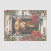 Highland Cow Christmas Seidenpapier (Vorderseite)