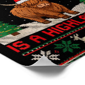 Highland Cow Christmas Ugly Sweater Style Festive  Poster (Ecke)