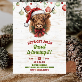 Highland cow christmas winter birthday invita einladung