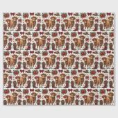 Highland Cow Christmas Wrapping Paper Geschenkpapier (Flach)
