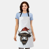 Highland Cow Christmas Xmas Santa Wooly Farm Schürze (Getragen)