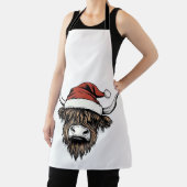 Highland Cow Christmas Xmas Santa Wooly Farm Schürze (InSitu)