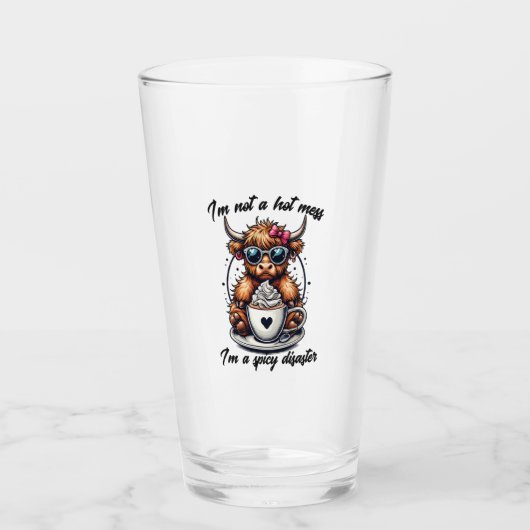 Highland Cow Coffee Png, Coffee Cow Png Glas (Vorderseite)