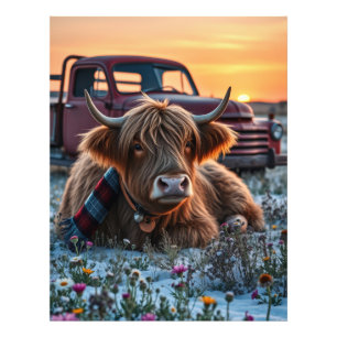 Highland Cow Country Weihnachten Fotodruck