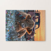 Highland Cow Country Weihnachten Puzzle (Horizontal)