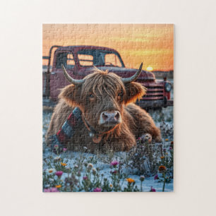 Highland Cow Country Weihnachten Puzzle