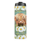 Highland Cow Daisies Thermosbecher (Vorderseite)
