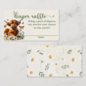 Highland Cow Diaper Tombola Babydusche Platzkarte (Vorne/Hinten)