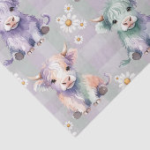 Highland Cow Easter Daisy Flowers Pastel Seidenpapier (Ausschnitt)