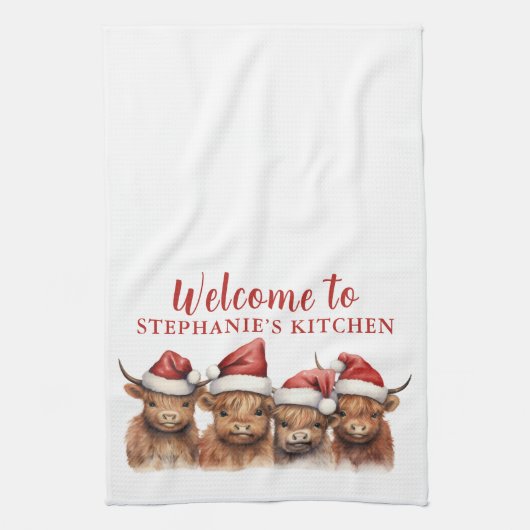 Highland Cow Family Kitchtuch Geschirrtuch (Vertikal)