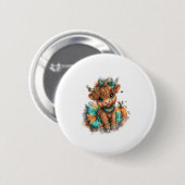 Highland Cow Farm Halloween Button (Vorne & Hinten)