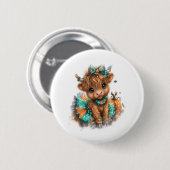Highland Cow Farm Halloween Button (Vorne & Hinten)