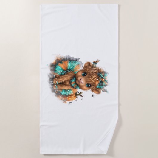 Highland Cow Farm Halloween Strandtuch (Vorderseite)