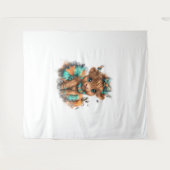 Highland Cow Farm Halloween Wandteppich (Vorderseite (Horizontal))