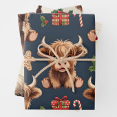 Highland Cow Festive Santa Christmas Geschenkpapier Set (Beispiel)