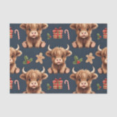 Highland Cow Festive Santa Christmas Seidenpapier (Vorderseite)