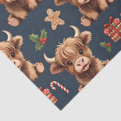 Highland Cow Festive Santa Christmas Seidenpapier (Ausschnitt)