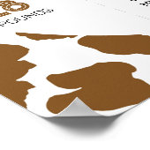 Highland Cow First Birthday Meilenstein-Zeichen Poster (Ecke)