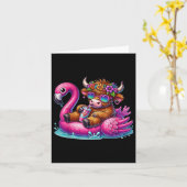Highland Cow Flamingo Pool Float Summer Hawaii Bea Karte (Gelbe Blume)