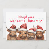 Highland Cow Flat Christmas Card Feiertagskarte (Vorderseite)