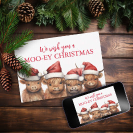 Highland Cow Flat Christmas Card Feiertagskarte