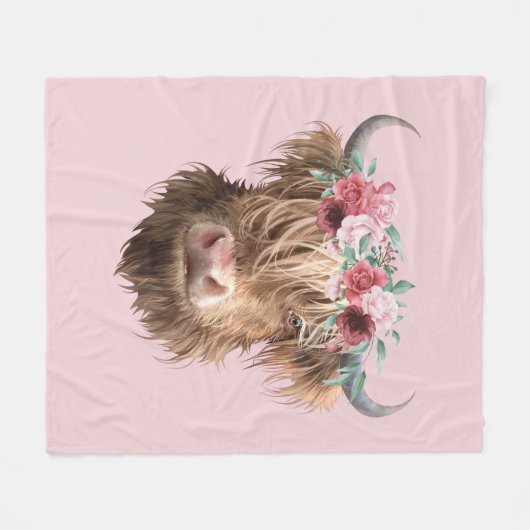 Highland Cow Fleecedecke (Vorderseite (Horizontal))