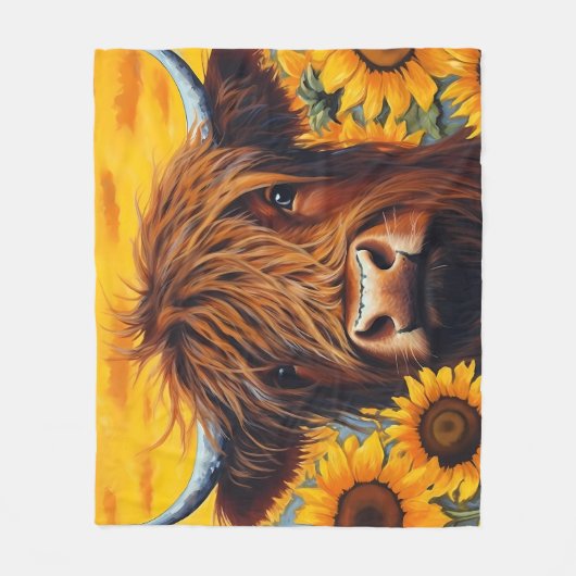 Highland Cow Fleecedecke (Vorderseite)