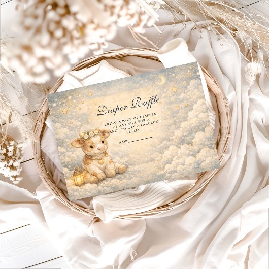 Highland Cow Floral Diapper Raffle Begleitkarte