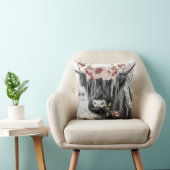 Highland Cow Floral | Western Cowgirl Kinder Name Kissen (Stuhl )