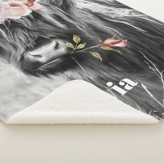 Highland Cow Floral | Western Cowgirl Kinder Name Sherpadecke (3/4)