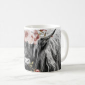 Highland Cow Floral | Western Cowgirl Name Kaffeetasse (VorderseiteRechts)